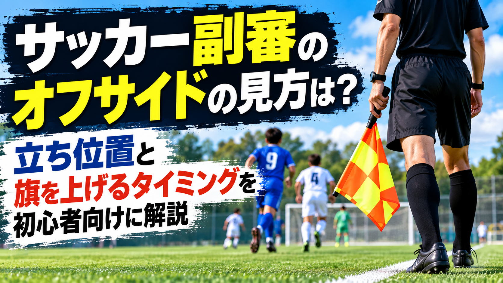 サッカー副審のオフサイドの見方と旗を上げるタイミング